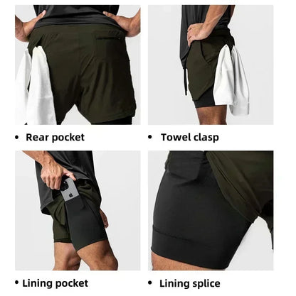 Unisex 2026 Dragon Ball Anime Men's Shorts Sportswear Quick Dry Gym Pants Double-layer 2 in 1 Shorts Y2k Summer New Streetwear