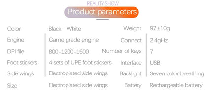UTHAI A7 Laptop Accessories Rechargeable Wireless Mouse Mute Office Game Water Cooled Light Effect Bluetooth Mouse