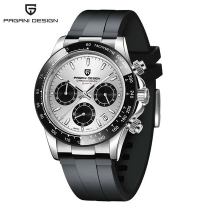 PAGANI DESIGN V2 40MM Reloj de cuarzo para hombre con esfera de meteorito, cristal de zafiro, cronógrafo retro y resistente al agua