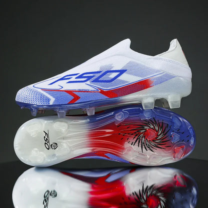 Nouvelles chaussures de football pour hommes, de haute qualité, très vendues, antidérapantes, mi-hautes, légères, pour l'extérieur, crampons de match, pour l'entraînement sur gazon.