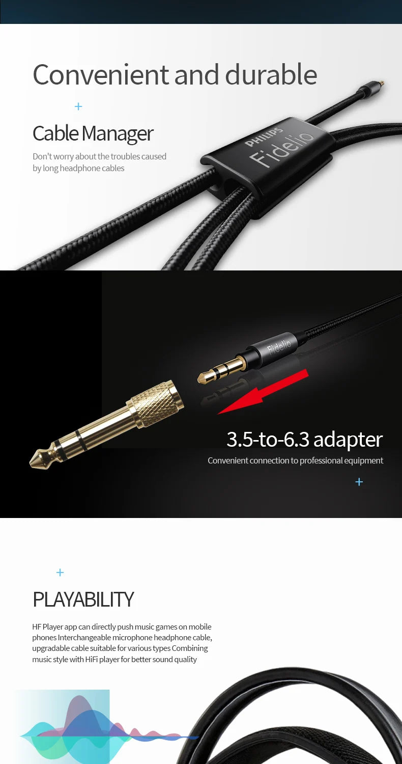 Original Philips X2HR Fidelio HiFi Stereo Head-mounted Headphones Comfort Music Wired Headset Computer Monitor Gaming Earphones
