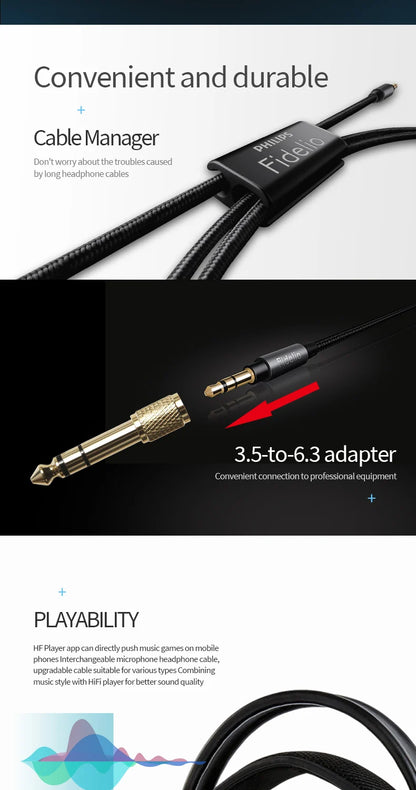 Original Philips X2HR Fidelio HiFi Stereo Head-mounted Headphones Comfort Music Wired Headset Computer Monitor Gaming Earphones
