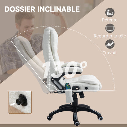 High-Tech Executive Office Chair with& Lumbar Heating,360° Swivel BreathableFabricChair with Remote Control, 120kg Load Capacity