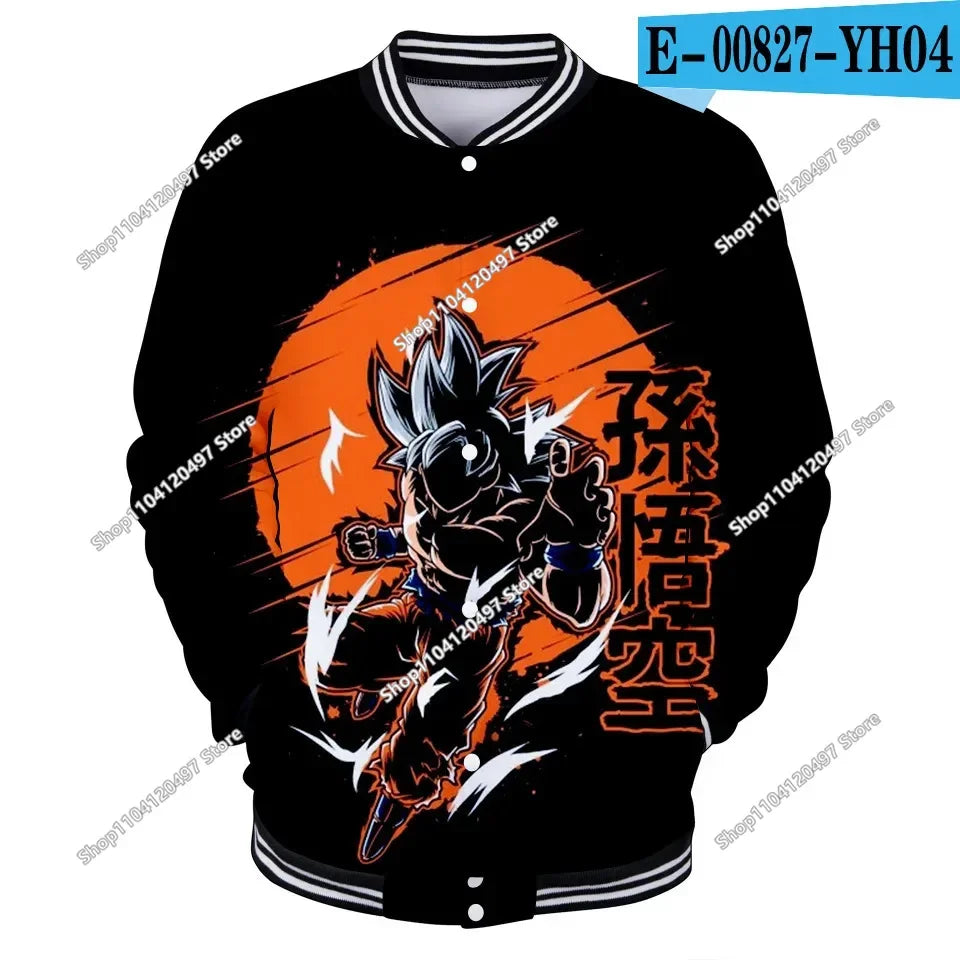 Uniforme da baseball streetwear Dragon Ball per uomo e donna, costume Son Goku per adulti, giacca primaverile e autunnale, cardigan, felpa, idea regalo