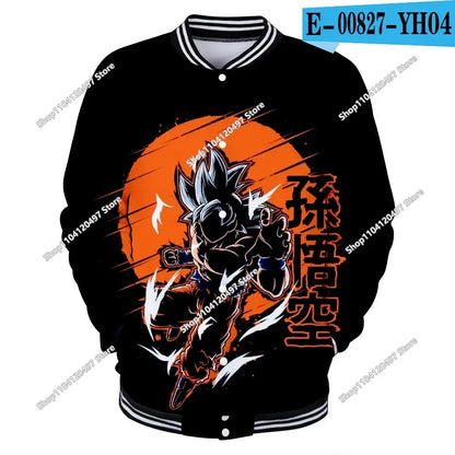 Uniforme da baseball streetwear Dragon Ball per uomo e donna, costume Son Goku per adulti, giacca primaverile e autunnale, cardigan, felpa, idea regalo