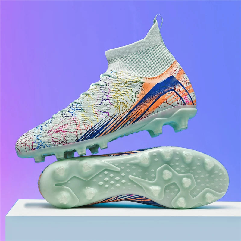 Nouvelles chaussures de football professionnelles pour hommes, chaussures de football antidérapantes, unisexes, respirantes, chaussures de futsal, nouvelles chaussures à crampons, livraison directe, ultralégères