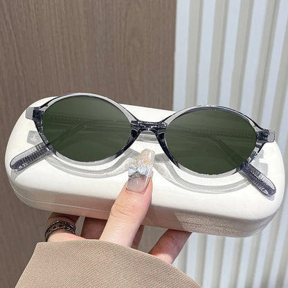 VICKY Simple Geometric Oval Small Frame Retro Design Women's Polarized Sunglasses UV Protection Customizable Prescription K9142