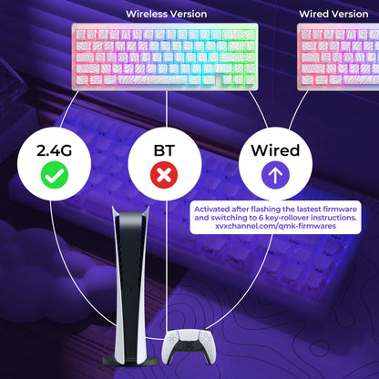 XVX M67 JadeStone Mechanical Keyboard With IMD-Tech Keycaps Hot Swappable Gasket Tri-Mode Custom RGB Wireless Keyboard 65%