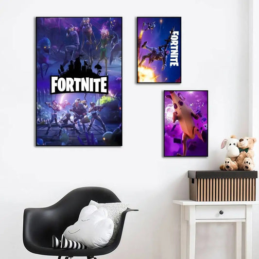 Cool F-Fortnite High-Definition Poster Sticker, Sprucing Up Home and Room Walls, Available in Diverse Styles