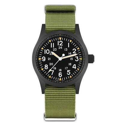 Militado ML05 38mm Men Watch VH31 Quartz Military Watches Domed Sapphire AR Coating 100m Waterproof Stainless Steel Wristwatch