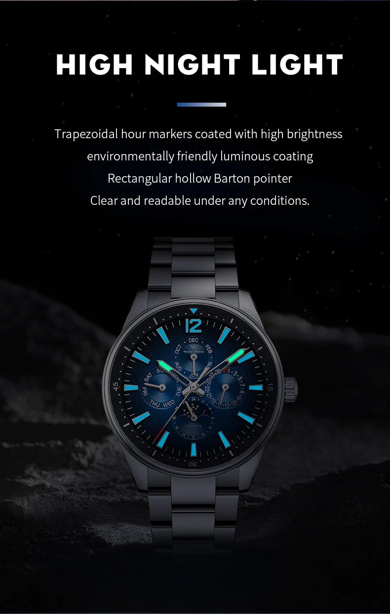 WM Watch Automatic Mechanical Watches Waterproof Multifunctional Business Men's Watches Watch WM160M