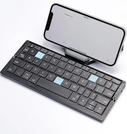 Jomaa Folding Keyboard Bluetooth Rechargeable Bluetooth Keyboard for Laptop iPad Phone Mini Portable Folding Keyboard