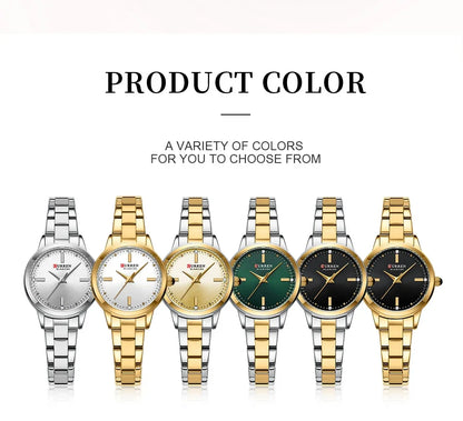 CURREN Women's Watches Fashion Original Quartz Wrist Watch for Ladies Roman Dial Dazzling Diamond Waterproof Luminous Luxury New
