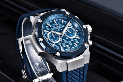 Relojes de cuarzo para hombre PAGANI DESIGN: cronógrafo deportivo de lujo, hermético, con agujas luminiscentes y cristal de zafiro con tratamiento antirreflectante