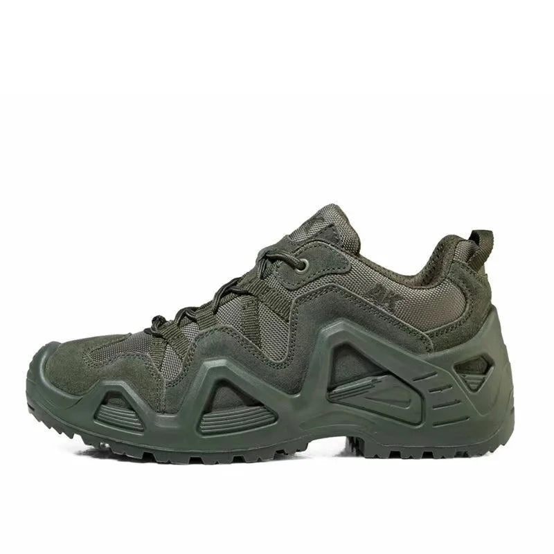 Lynjacye Mid Cut Green Combat Boots Men Women Size 39-46 Outdoor CS Training Hiking Shoes Desert Ankle Climbing Bota Masculina