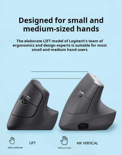 Logitech Lift Ergonomic Bluetooth Wireless Mouse Vertical Mouse Small Mouse Business Office 3 Devices Switch In Seconds