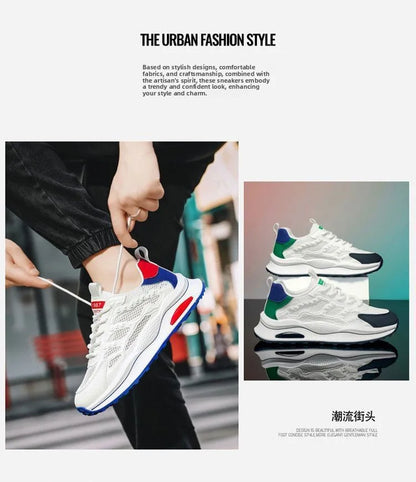 Men's Summer 2025 New Soft Bottom Breathable Mesh Sports Shoes Casual Versatile White Sneakers Lightweight Comfortable Runnin...