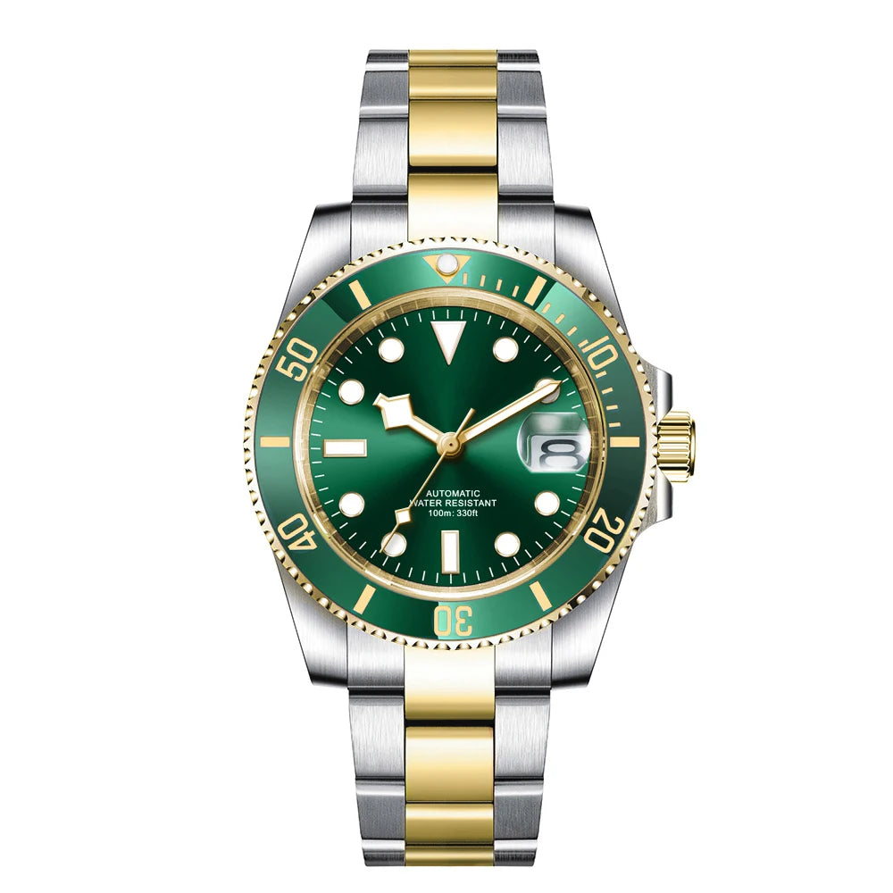 Customized Logo Reloj Men's Mechanical Automatic Wristwatch NH35 Movement 40mm Dial 100M Waterproof Sapphire Glass DIY Corgeut