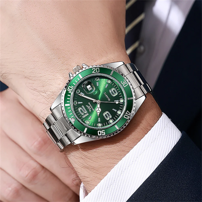 Relojes de lujo para hombre de acero inoxidable – Reloj de cuarzo con indicador de fecha, estilo profesional y deportivo, a la última