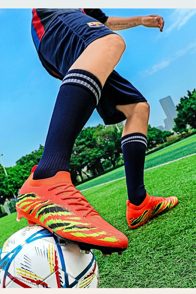 Nuevos zapatos de fútbol unisex para hombre, tacos de fútbol para adultos, ultraligeros, para exterior, deportivos, antideslizantes, cómodos, para césped, de alta calidad