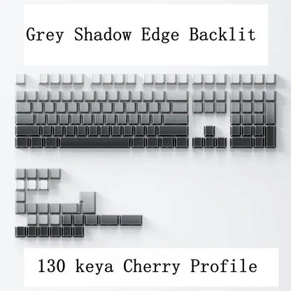 Shadow Keycap Side Print Edge Backlit PBT Shine Through White Black Macarons Cherry Profile 136 Key cap MX Gamer Keyboards AULA