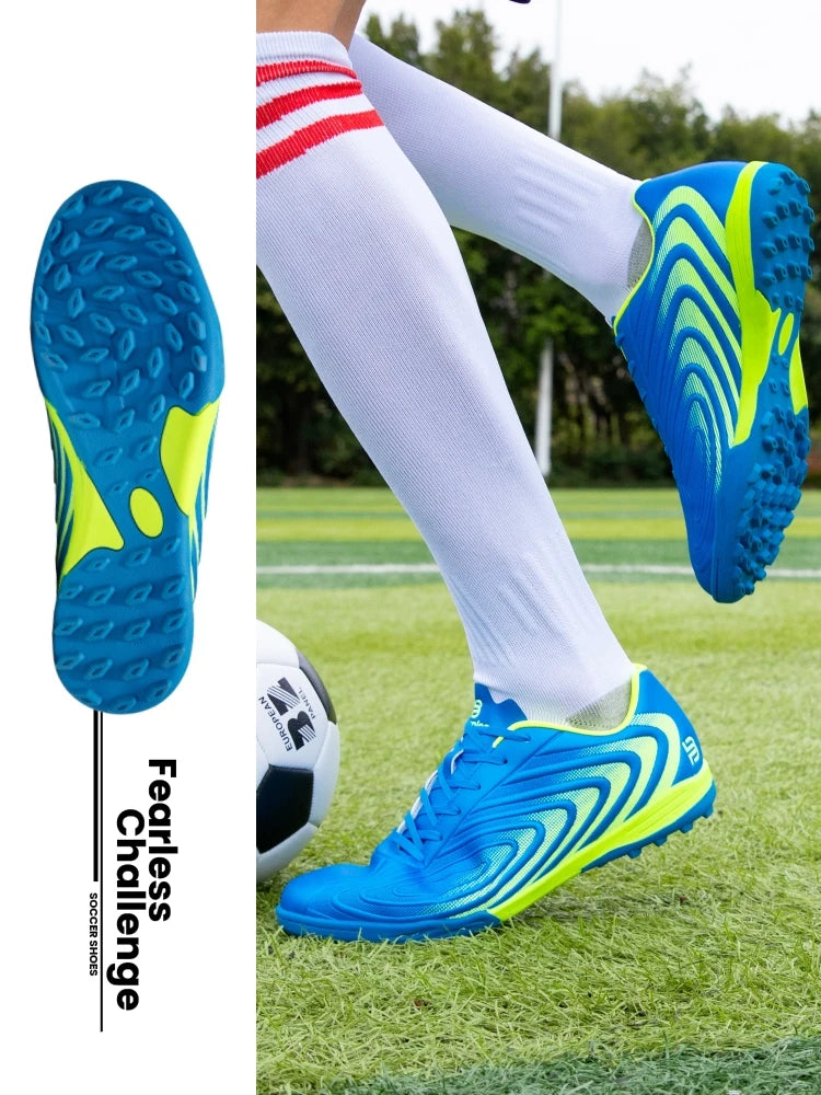 Baasploa Men Professional Soccer Shoes Outdoor Anti-Slip Training Sport Shoes Male Light Leather Football Boots Chuteira Campo