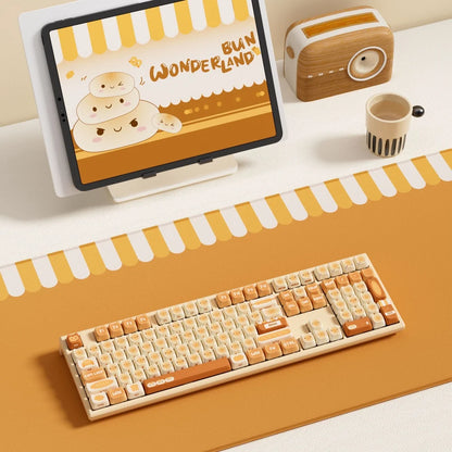 Akko MonsGeek MG108B Bun Wonderland Wireless Mechanical Keyboard MOG Profile RGB 108 Keys Full Size Hot Swap USB / 2.4G / BT 5.0