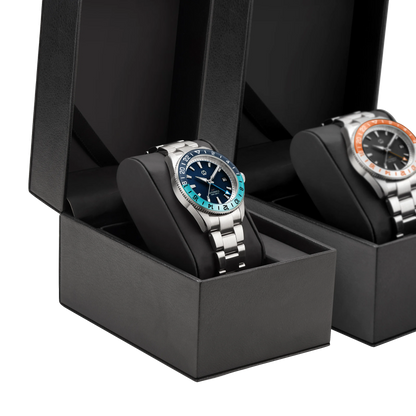 WISHDOIT 2025 New NH34 Men's Sports Automatic Mechanical GMT Sapphire Stainless Steel Waterproof 15 ATM With Rubber Strap