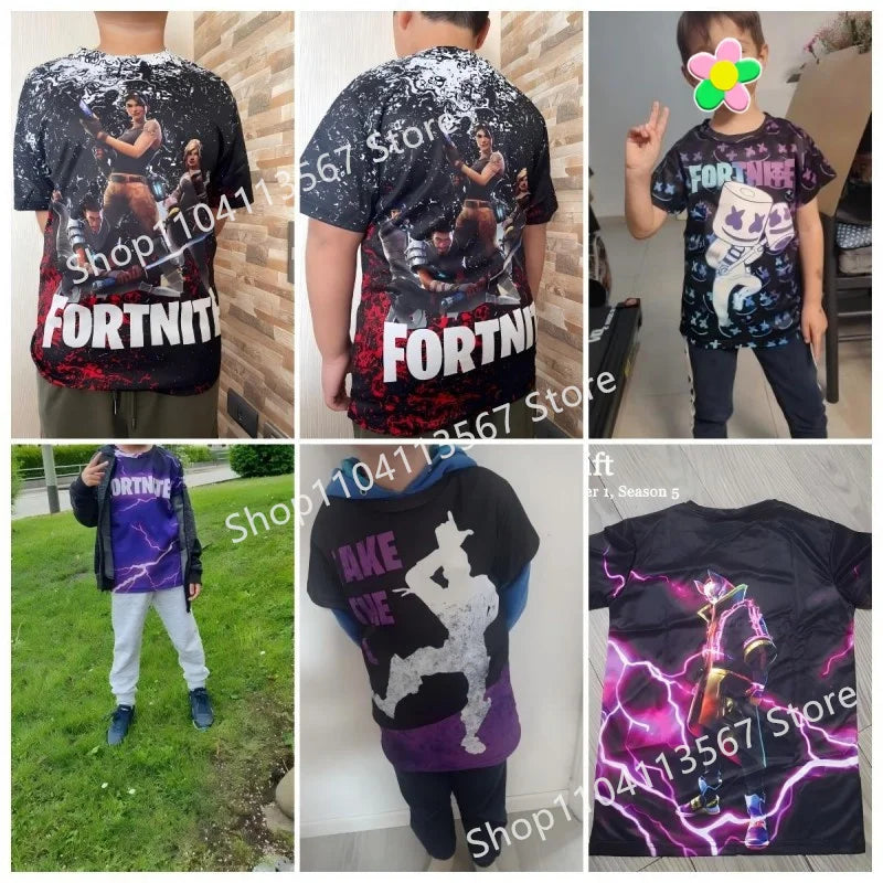 Children's Summer T Shirt Battle Royale Fortnite Hero Victory 3d T-shirt Tees Boys Girls Baby Clothes