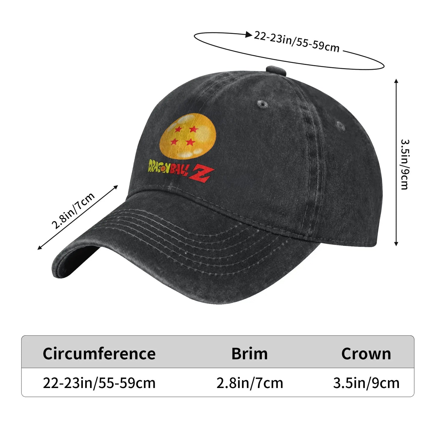 Star Dragon Sphere Anime Goku Unisex Style Baseball Caps Dragon Ball Distressed Denim Hats Cap Outdoor Adjustable Fit Sun Cap