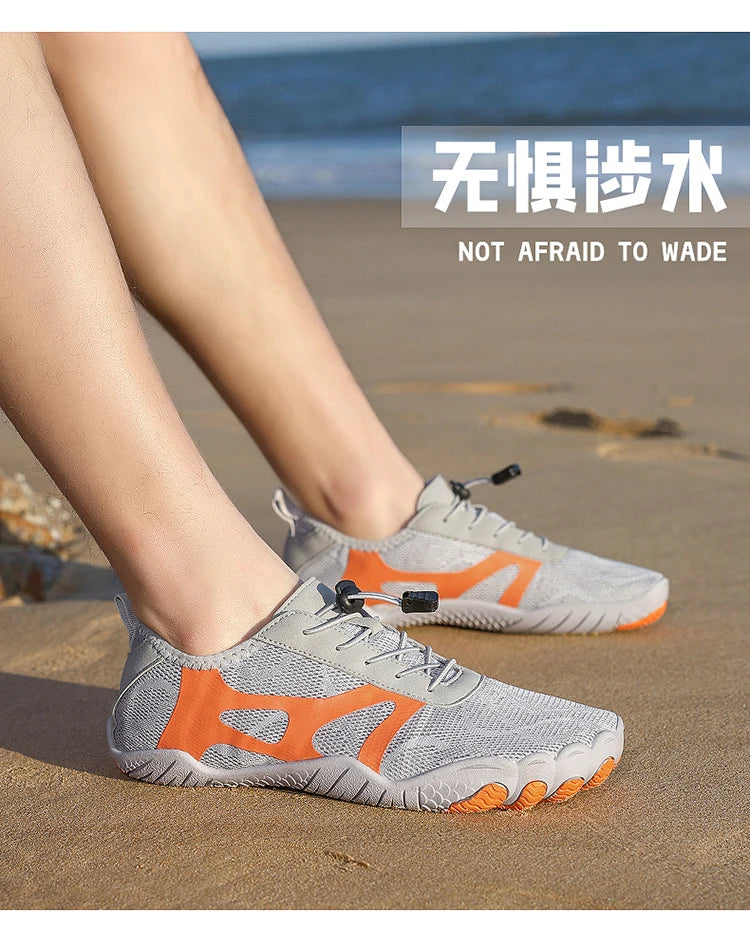 Unisex Wide Toe Barefoot Water Shoes Quick Dry Breathable Soft Sole Beach Aqua Shoes Lightweight Swimming Water Sports Sneakers