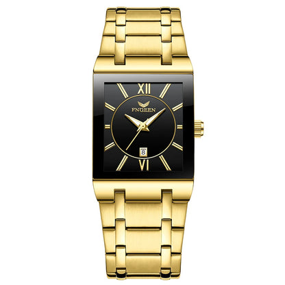 Montre-bracelet de luxe BINBOND à quartz précis pour homme, lumineuse, étanche, date automatique, en acier inoxydable durable, style décontracté.