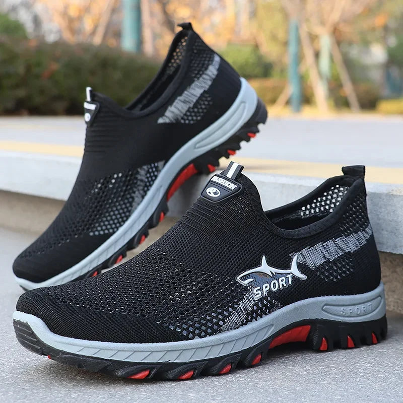 Letnie sneakersy męskie – sportowe buty męskie z siateczki, oddychające buty sportowe z płótna, lekkie sneakersy, tanie buty, wyprzedaż
