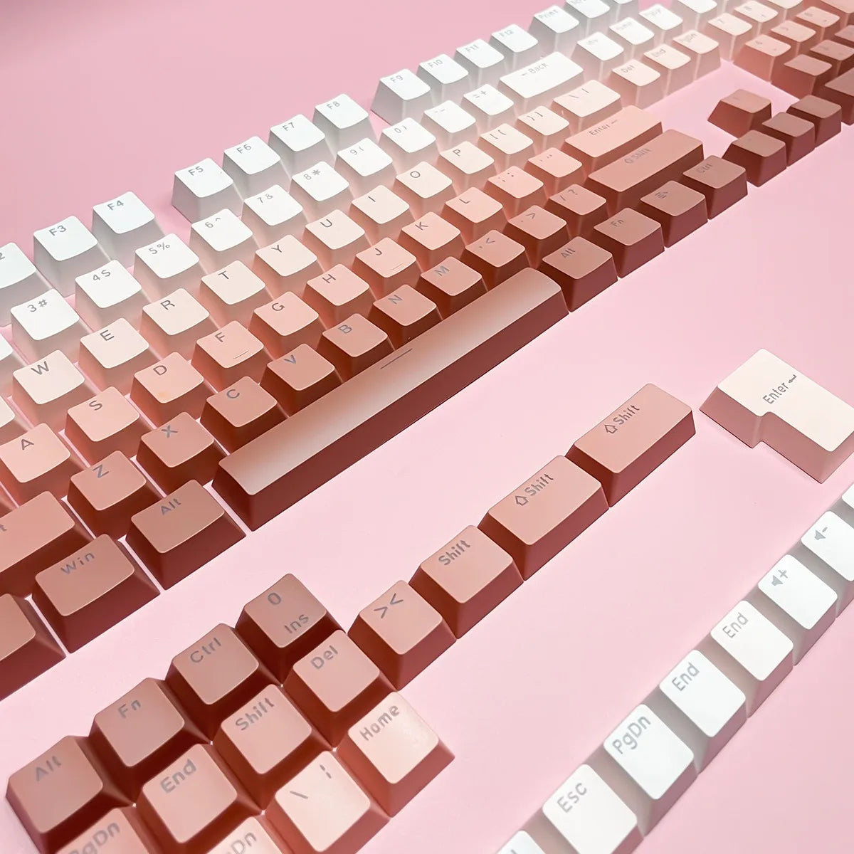 Black Pink Gradient Keycaps For Cherry MX Switch Mechanical Keyboard OEM Profile PBT Keycap Backlit RGB Gamer ISO Layout Key Cap