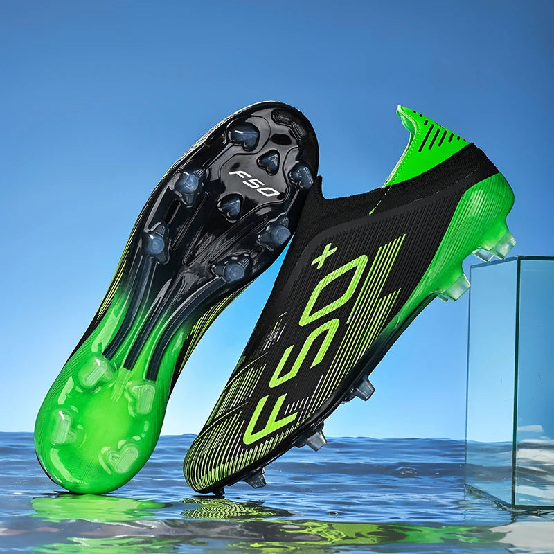Nouvelles chaussures de football pour hommes, crampons, baskets légères de haute qualité, pour l'entraînement sur gazon, bottes de football très vendues, antidérapantes, mi-hautes, pour l'extérieur.