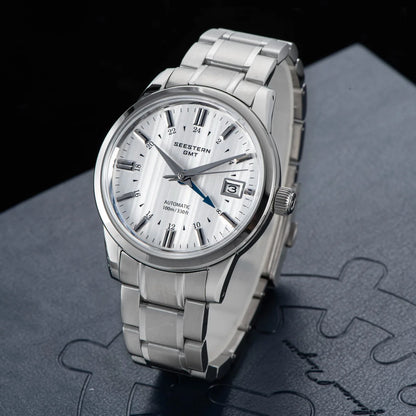SEESTERN Men's Automatic Mechanical Wristwatch NH34 GMT Movement 10bar Waterproof Domed Sapphire Crystal Watch Limited S446 New