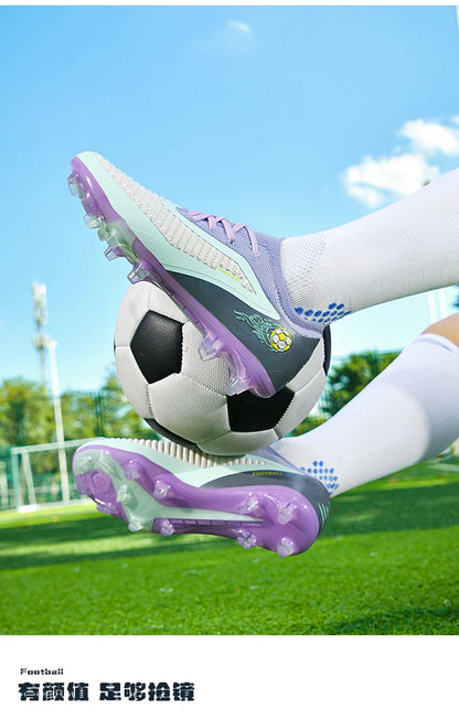 New Men Soccer Shoes Outdoor Sport Boys Football Boots Breathable Match Comfortable Long Spikes Training Cleats Adult Non Slip