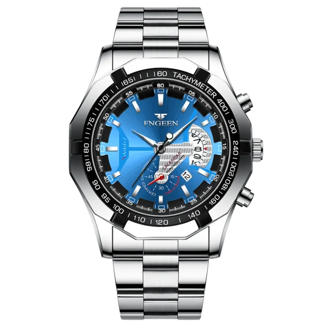 Reloj de pulsera para hombre, de estilo militar, informal o deportivo, de cuarzo, de una marca prestigiosa, totalmente de acero, resistente al agua
