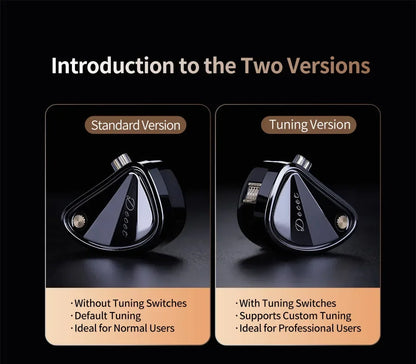 KZ Decet 5DD Dynamic Drive Earphones Adjustable Earbuds 10 Unit Upgraded Drive HIFI in Ear Wired Music Headphones 2PIN Cables