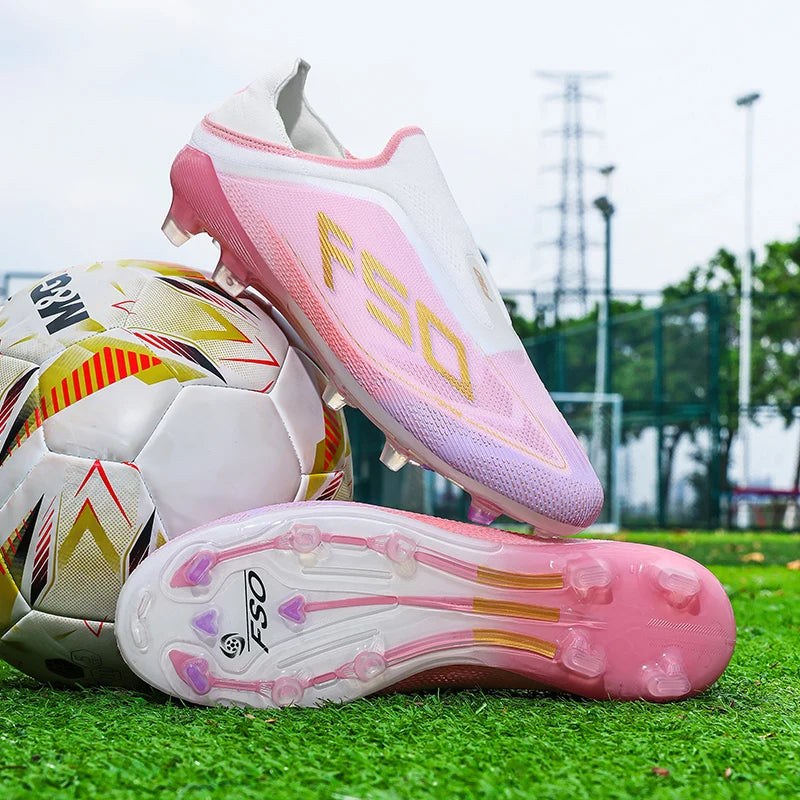 New Men Soccer Shoes Grass Cleats High-quality Match Outdoor Football Boots Non-Slip Boys Sneakers Hot-selling High-top Light
