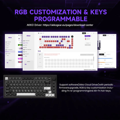 Akko 5075 V3 Keyboard 75% ANSI-US With Volume Hot-swappable RGB USB Type-C/2.4g&BT5.0 Tri-mode Custom Gaming Mechanical Keyboard