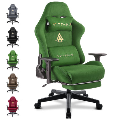 HAPIHAPPY Fashion Gaming Chair Genuine Computer Office Chair with Pocket Spring Cushion Linkage Armrests and Footrest Game Chair