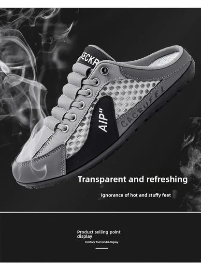 Ανδρικά casual αθλητικά παπούτσια slip-on με κορδόνια, αναπνεύσιμο mesh, unisex, για άνοιξη και φθινόπωρο, χαμηλά, επίπεδα, γρήγορη και εύκολη εφαρμογή