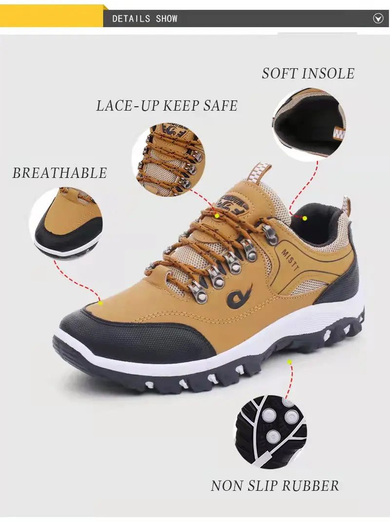 Zapatillas de senderismo EVA para hombre, impermeables, antideslizantes, de cuero, para deportes al aire libre, camping, running y jogging, novedad 2025