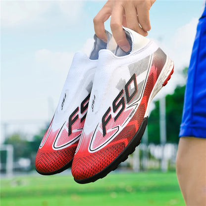 Nouvelles chaussures de football pour hommes, chaussures de sport, chaussures de football de haute qualité, ultralégères, chaussures de futsal, haute tige, respirantes, antidérapantes, pour match en extérieur