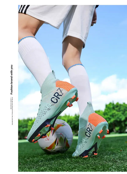 TF Long Stud Training Football Cleats Wear Resistant Breathable Firm Ground Outdoor Match Training Sports Footwear