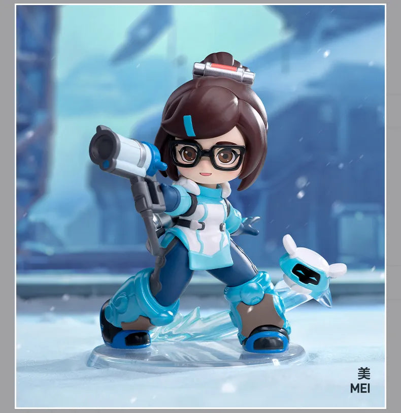 POP MART Overwatch Play of The Game Series originali akloji dėžutė, staigmenos paslaptinga dėžutė, mielos anime veiksmo figūrėlės, dekoracijos ir figūrėlės