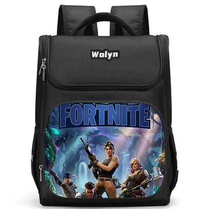 School Backpack With Multi Compartment ,Large Cartoon Fortnite School Bags For Boys & Girls,Durable Child Backpack For Aged 5-10