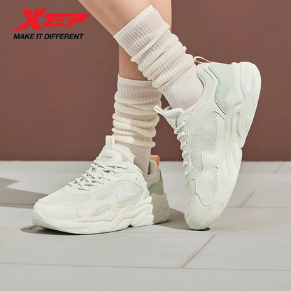 Xtep Women's Running Shoes 2025 Summer New Durability Lightweight Casual Shock-absorbing Breathable Mesh Sneakers 875418110054