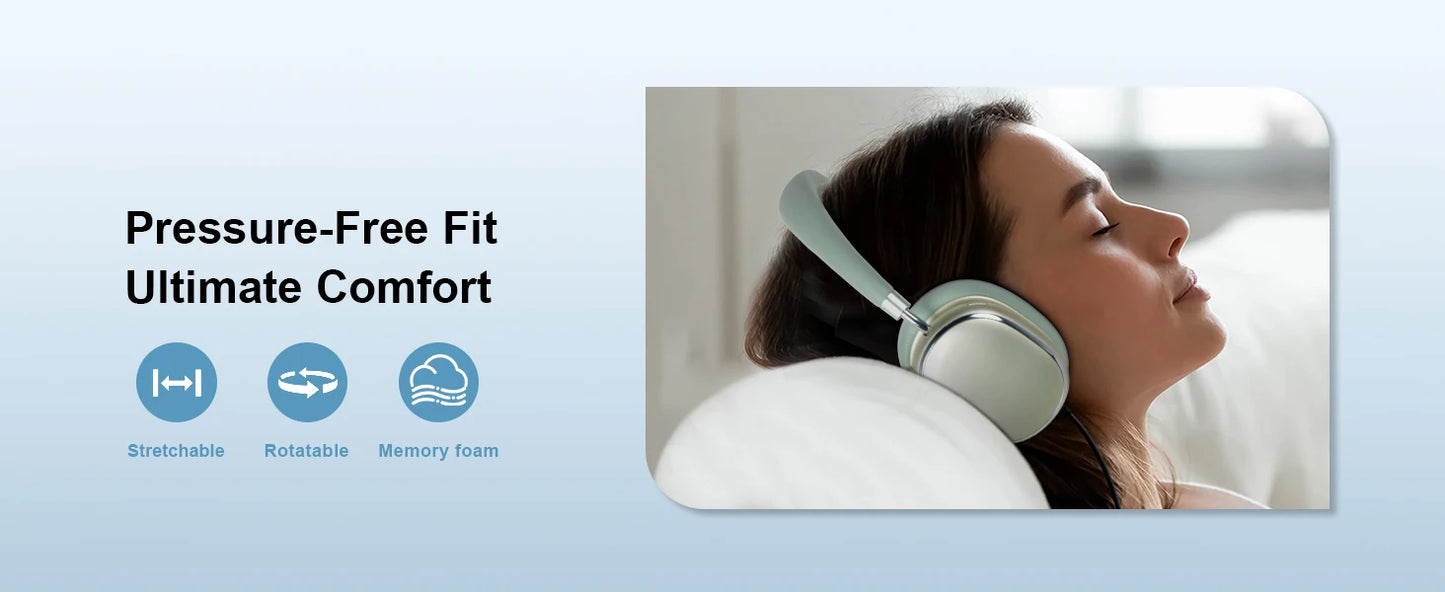 Hybrid Active Noise Cancelling Headphones with Knob Control 65H Playtime Over Ear Headphones Wireless Bluetooth 6.0 Hi-Res Audio